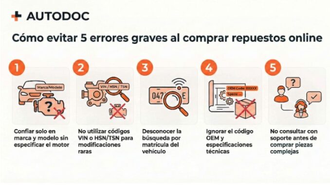 Cómo evitar 5 errores graves al comprar repuestos online en 2026